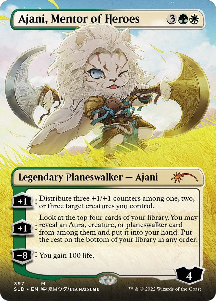 Ajani, Mentor of Heroes (Borderless) [SLD - 397]