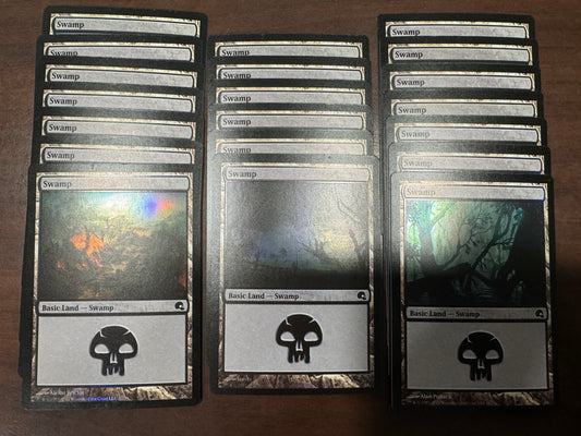 20 Random Foil Swamps - MTG