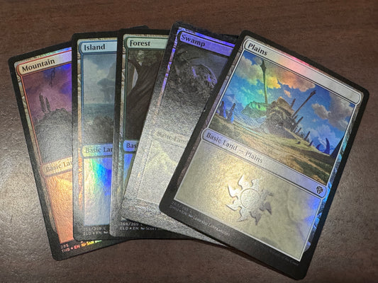 100 FOIL Basic Lands - 20 of each Land - MTG